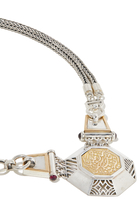 Khalil Gibran Necklace, 18K Yellow Gold & SS Nur Garnet